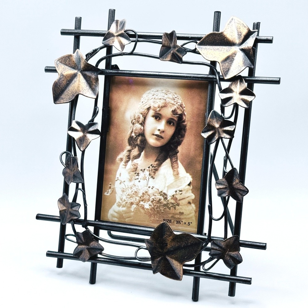 Metal Ivy Leaf Photo Frame Bronze Style Vine Botanical Rustic Cottage Decor - Picture 6 of 6